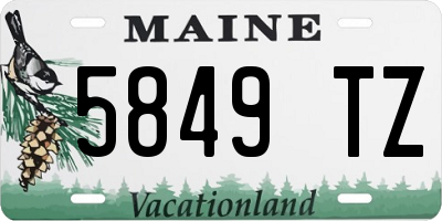 ME license plate 5849TZ