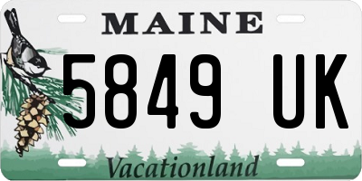 ME license plate 5849UK