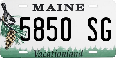 ME license plate 5850SG