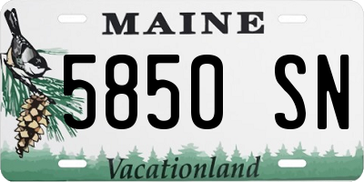 ME license plate 5850SN
