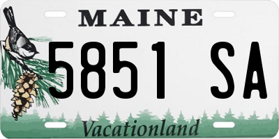 ME license plate 5851SA