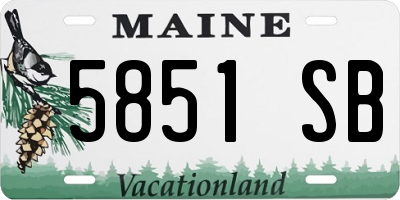 ME license plate 5851SB