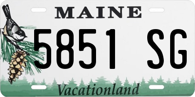 ME license plate 5851SG