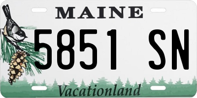 ME license plate 5851SN