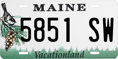 ME license plate 5851SW