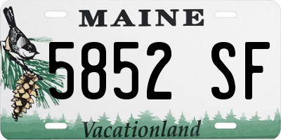 ME license plate 5852SF