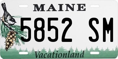 ME license plate 5852SM