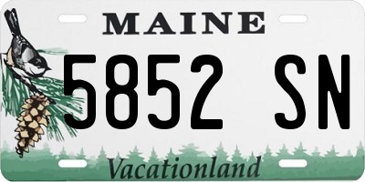 ME license plate 5852SN