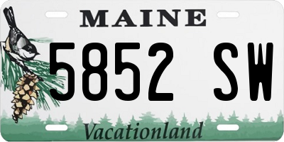 ME license plate 5852SW