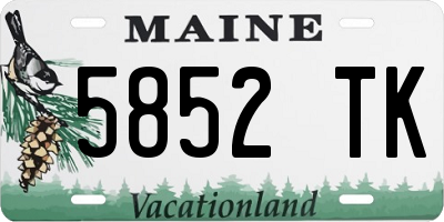 ME license plate 5852TK