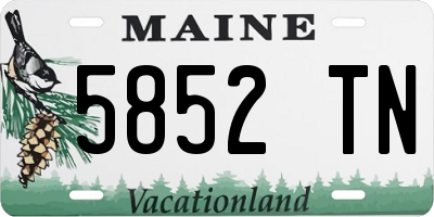 ME license plate 5852TN