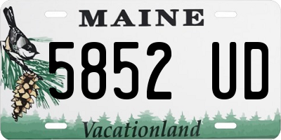 ME license plate 5852UD