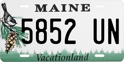 ME license plate 5852UN