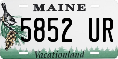 ME license plate 5852UR