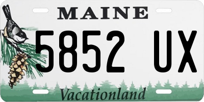 ME license plate 5852UX
