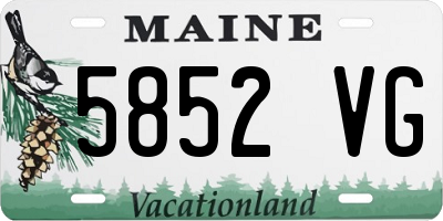 ME license plate 5852VG