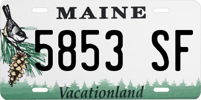 ME license plate 5853SF