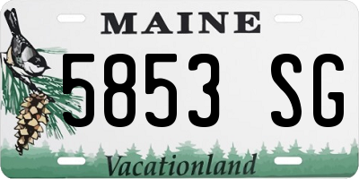 ME license plate 5853SG