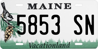 ME license plate 5853SN