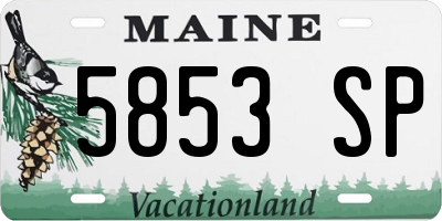 ME license plate 5853SP