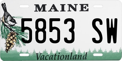 ME license plate 5853SW