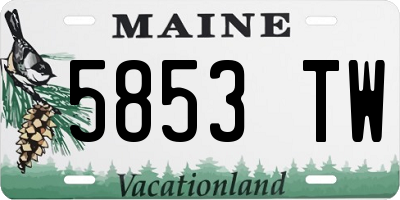 ME license plate 5853TW