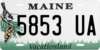 ME license plate 5853UA