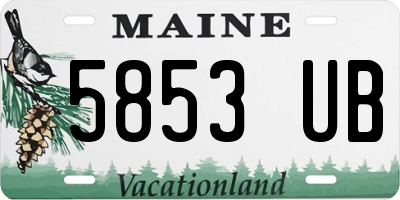 ME license plate 5853UB