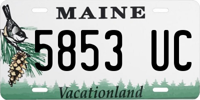 ME license plate 5853UC