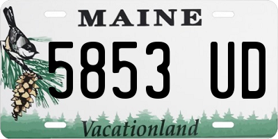 ME license plate 5853UD