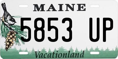 ME license plate 5853UP
