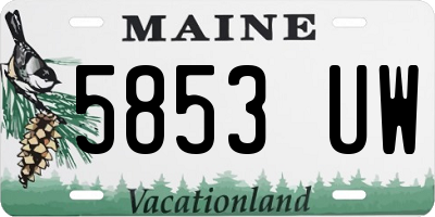 ME license plate 5853UW