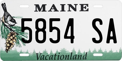 ME license plate 5854SA