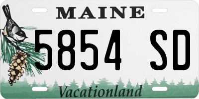 ME license plate 5854SD