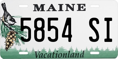 ME license plate 5854SI