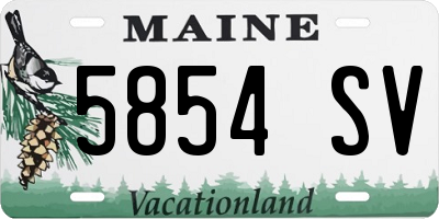 ME license plate 5854SV