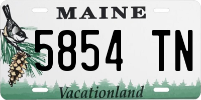ME license plate 5854TN