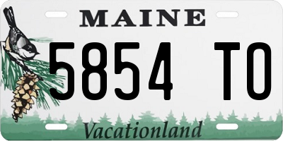 ME license plate 5854TO
