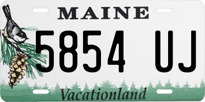 ME license plate 5854UJ