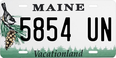 ME license plate 5854UN