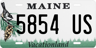 ME license plate 5854US