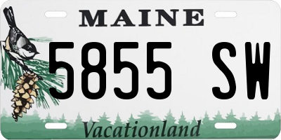 ME license plate 5855SW