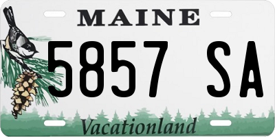 ME license plate 5857SA