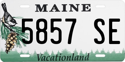 ME license plate 5857SE