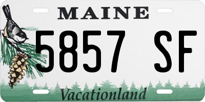 ME license plate 5857SF