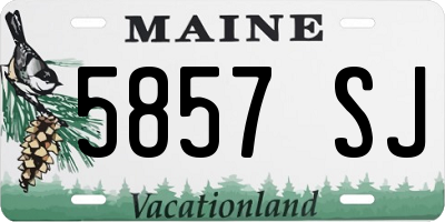 ME license plate 5857SJ