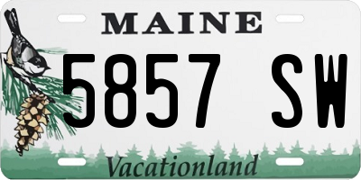 ME license plate 5857SW