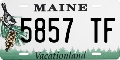 ME license plate 5857TF