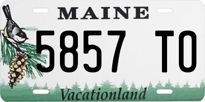 ME license plate 5857TO