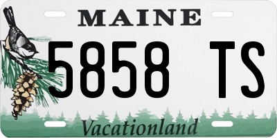 ME license plate 5858TS